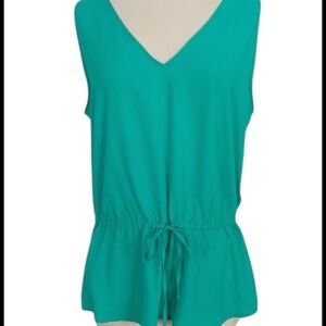 BANANA REPUBLIC Green Blouse w/ Tie Waist Size Small